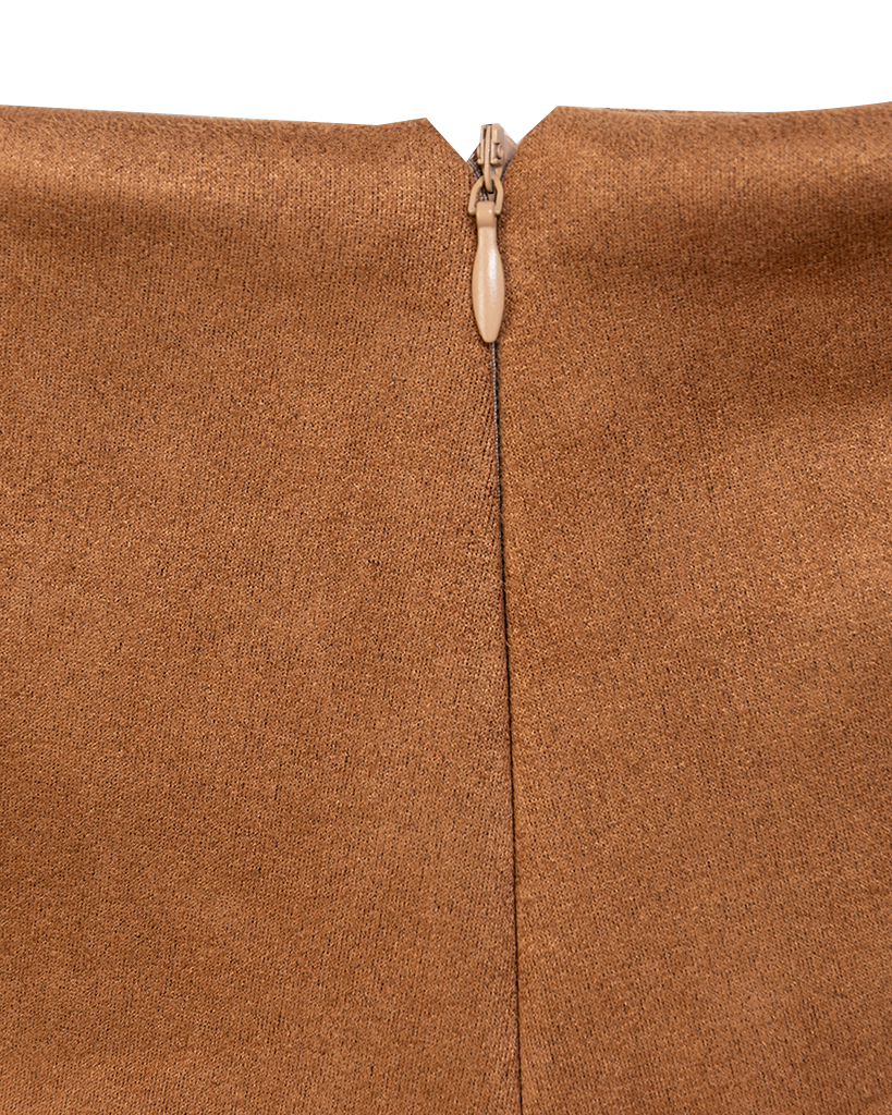 Velour leder Skort mit Schlitz 