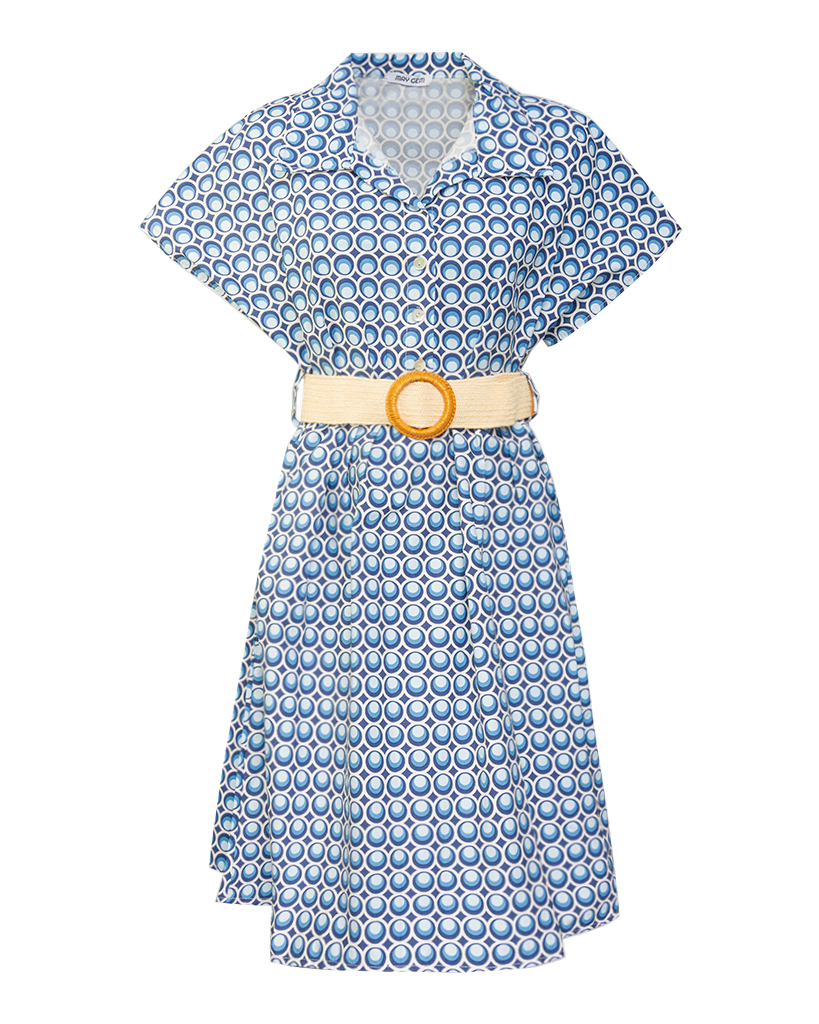 Kleid Bubble-Muster mit Gürtel