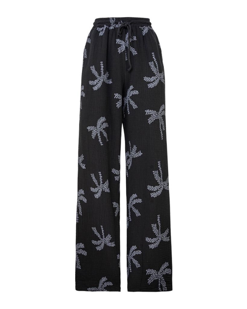 Mousseline Hose mit Palmen Muster Mousseline Hose mit Palmen Muster