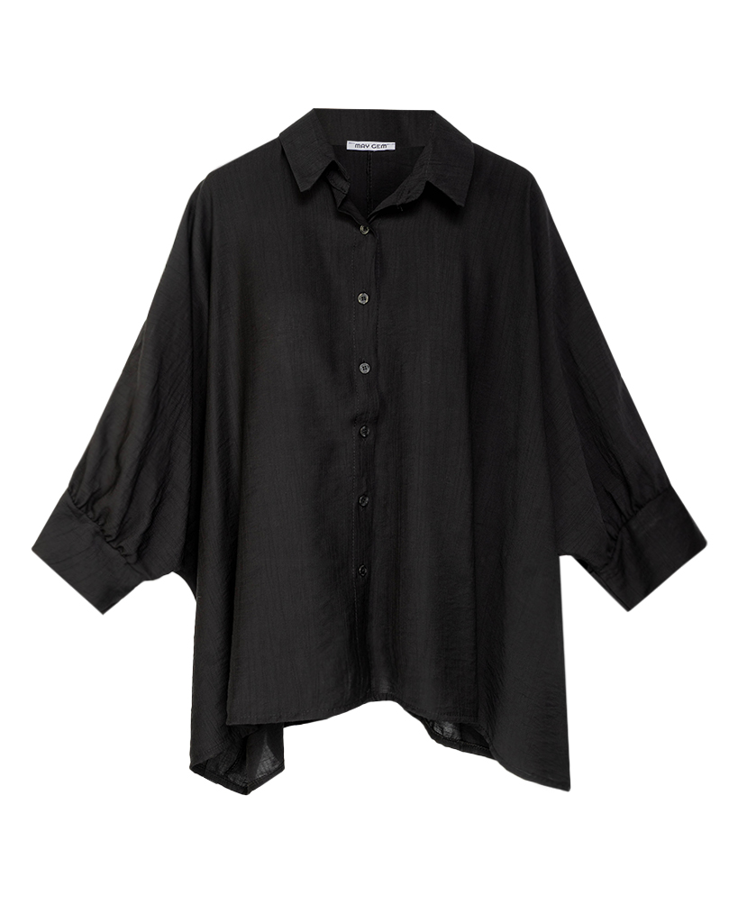 Oversize-Bluse mit Fledermausärmeln und Knopfleiste Oversize-Bluse mit Fledermausärmeln und Knopfleiste