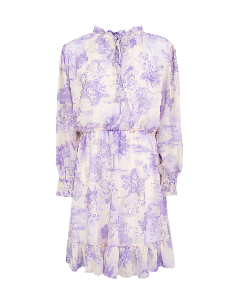 Midi Kleid aus Chiffon tailliert Floral Print Midi Kleid aus Chiffon tailliert Floral Print