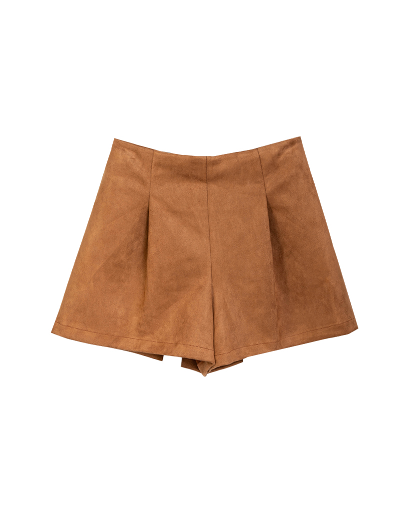 Velour Leder Shorts mit halber gummiband Velour Leder Shorts mit halber gummiband