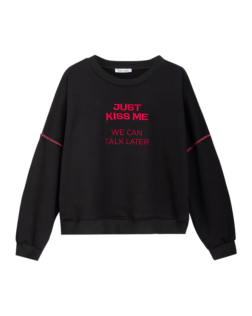 Just Kiss Me Pullover aus Baumwolle 
