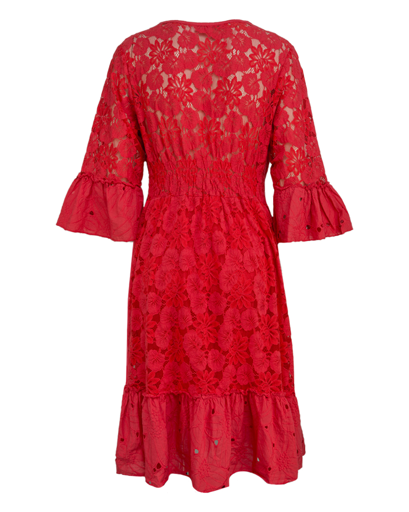 Midi Kleid aus Spitze 7/8 Ärmel