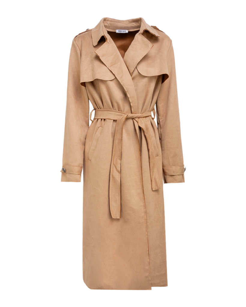 Velourleder Trenchcoat Vegan
