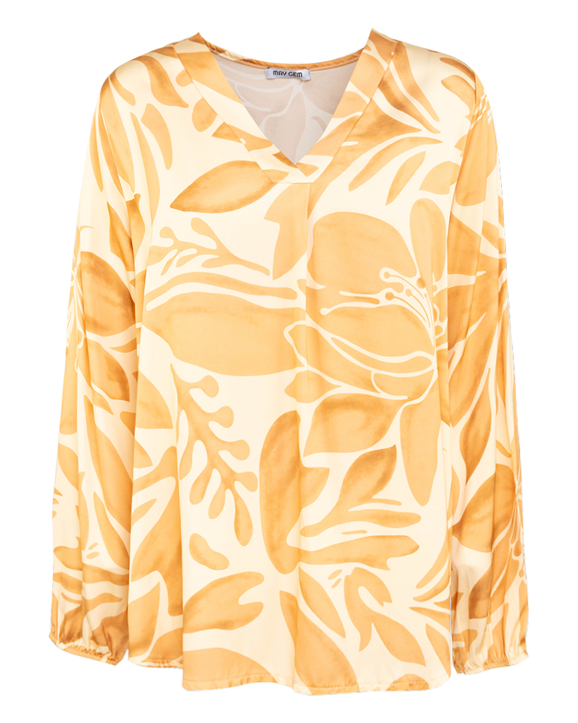 Viskose Bluse mit Print Flower/ Waterdrop