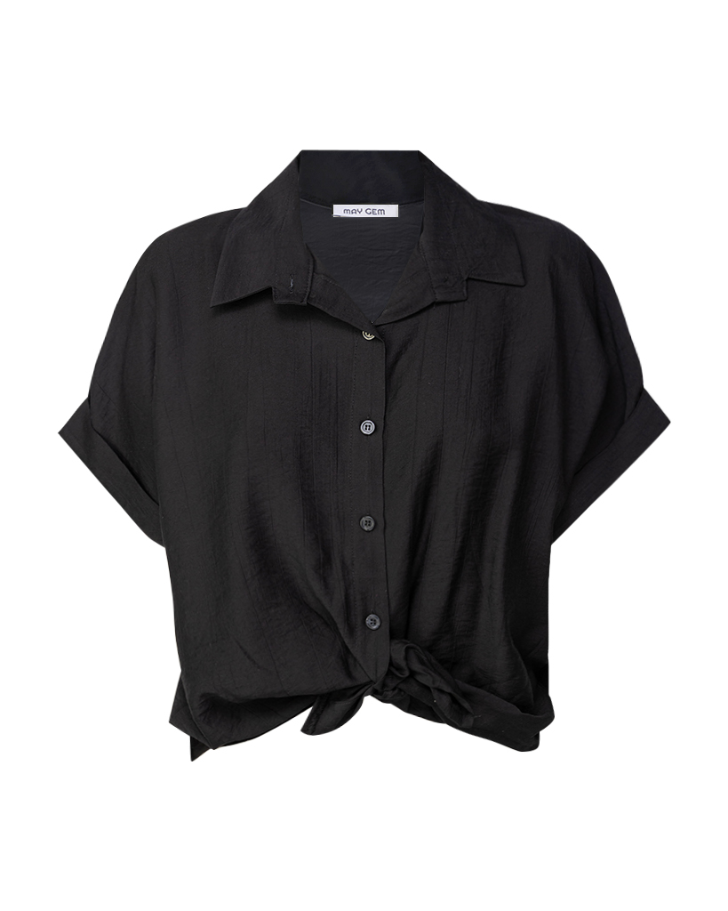 Hemd Bluse mit Knotendetail – Lässige Sommerbluse in Einheitsgröße