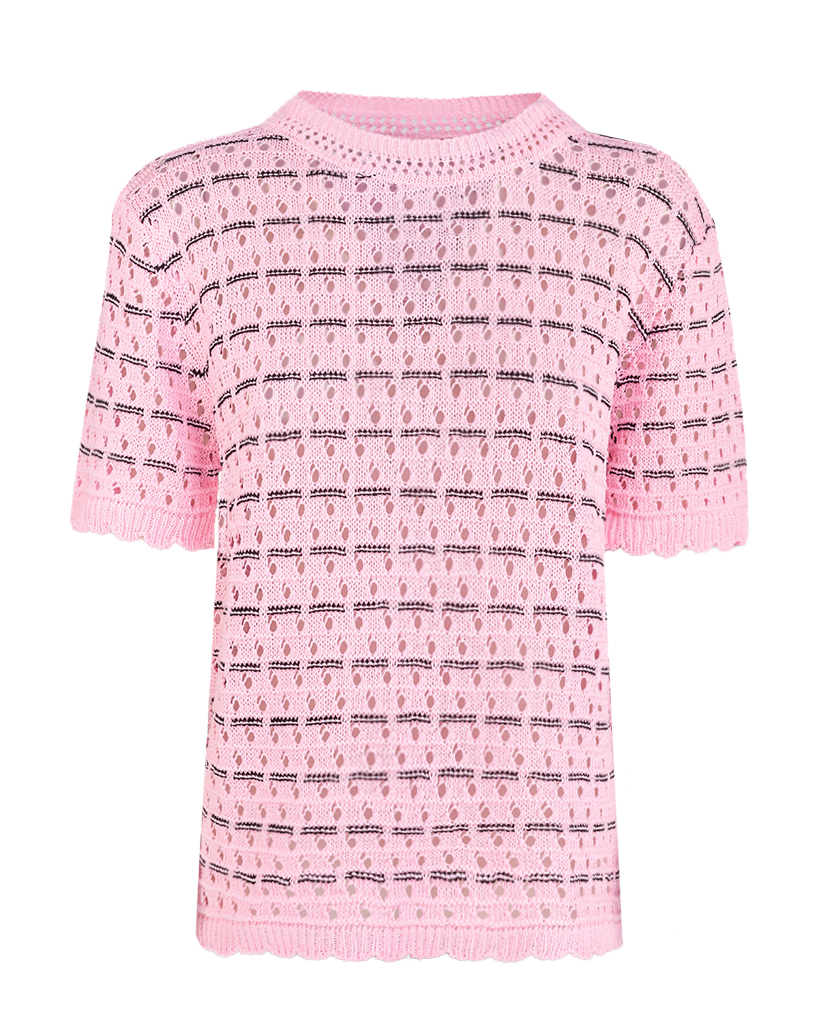 Strick T-Shirt mit Streifen-Muster Strick T-Shirt mit Streifen-Muster
