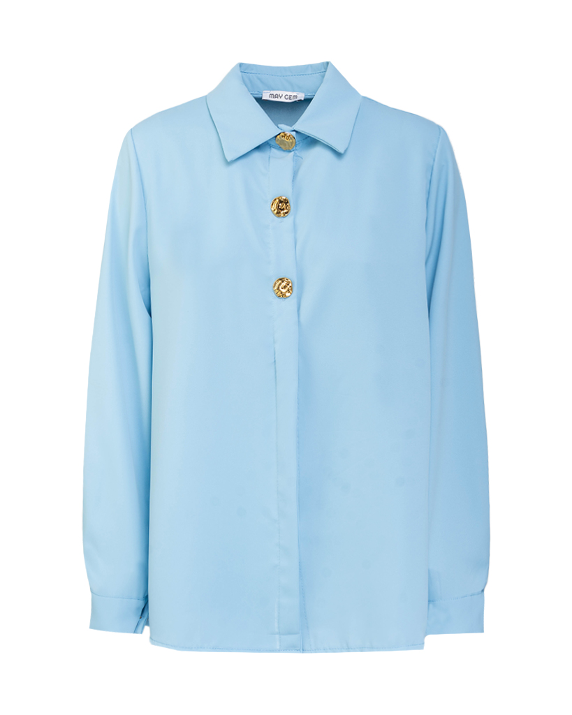 Bluse mit goldenen Knöpfen Bluse mit goldenen Knöpfen