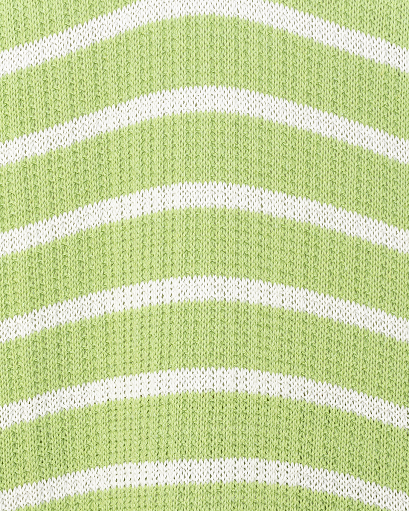 maxi Strick-Kleid mit Kragen und Streifenmuster