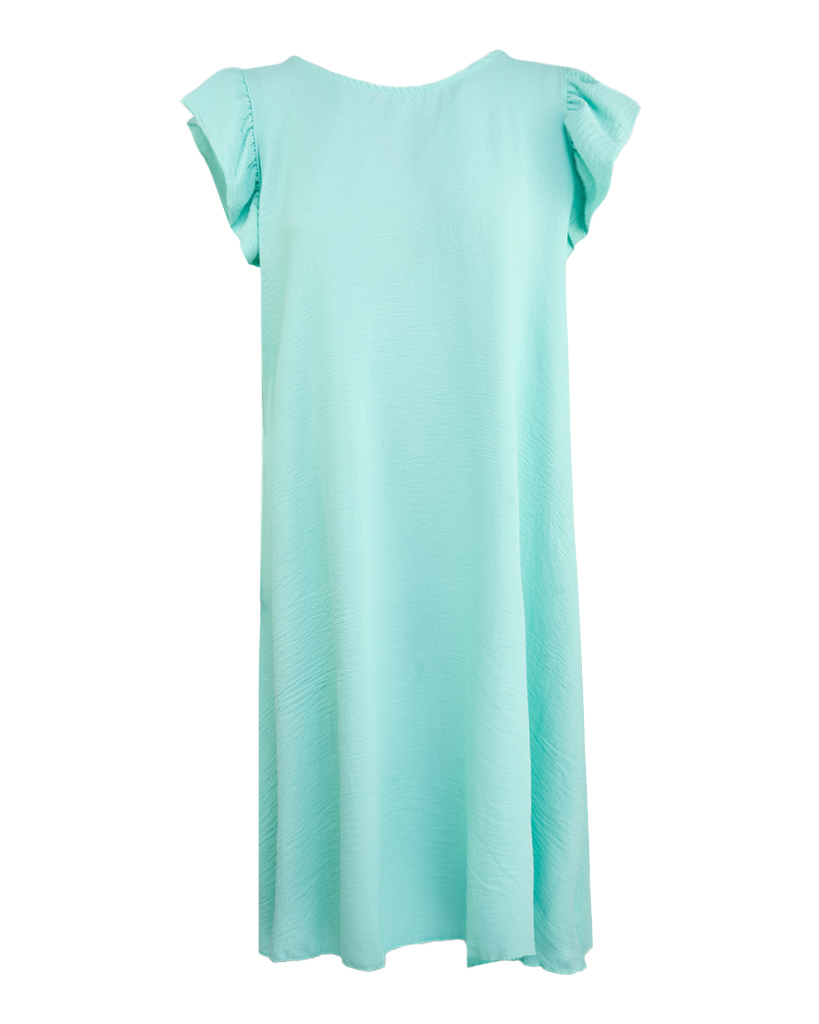 Midi Kleid mit kurzen Valance Ärmeln