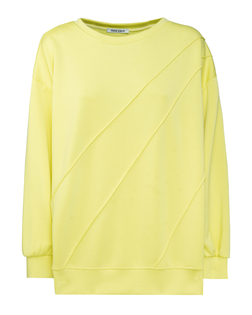 Soft Jersey Pullover mit schräger Biesennaht Soft Jersey Pullover mit schräger Biesennaht