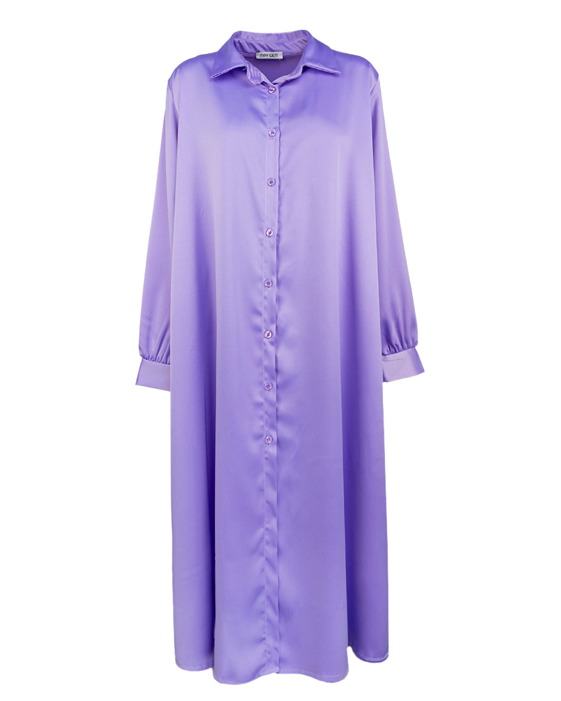 langes seidig glänzendes Hemdblusenkleid langes seidig glänzendes Hemdblusenkleid