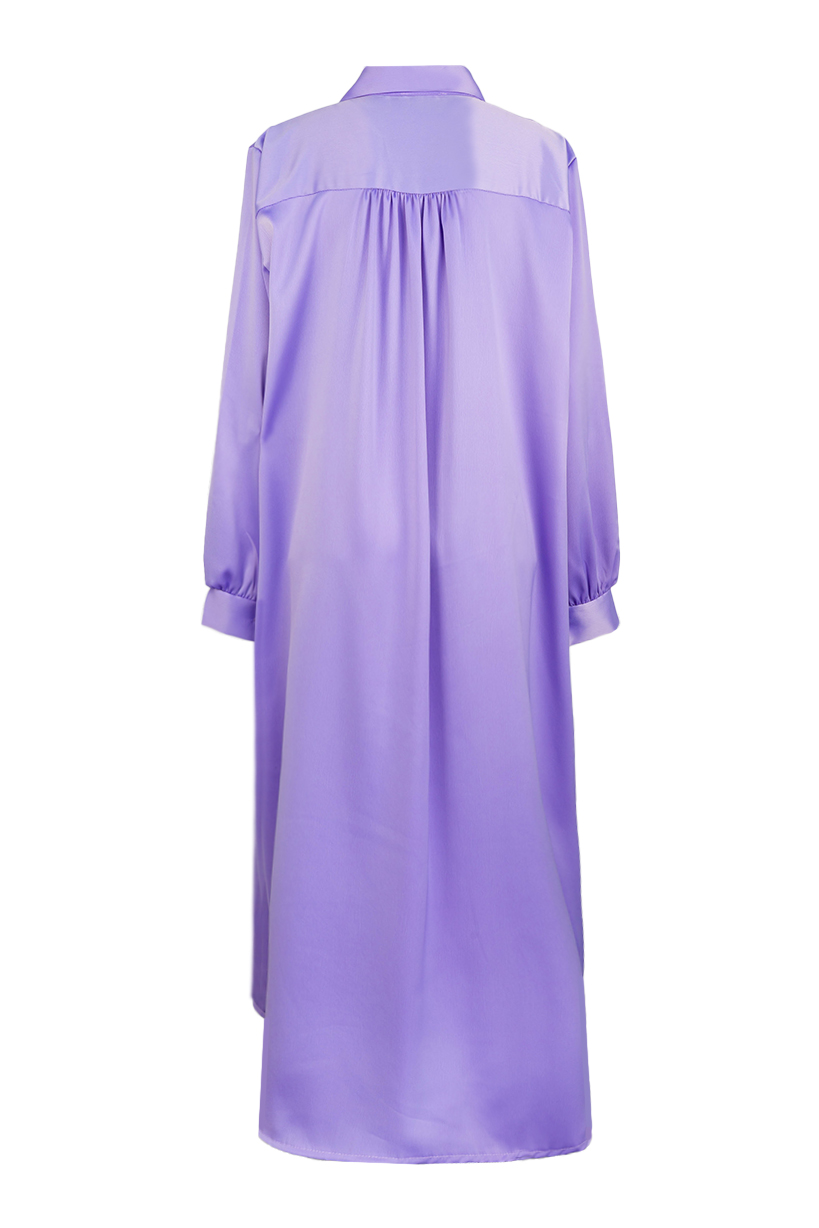 langes seidig glänzendes Hemdblusenkleid langes seidig glänzendes Hemdblusenkleid