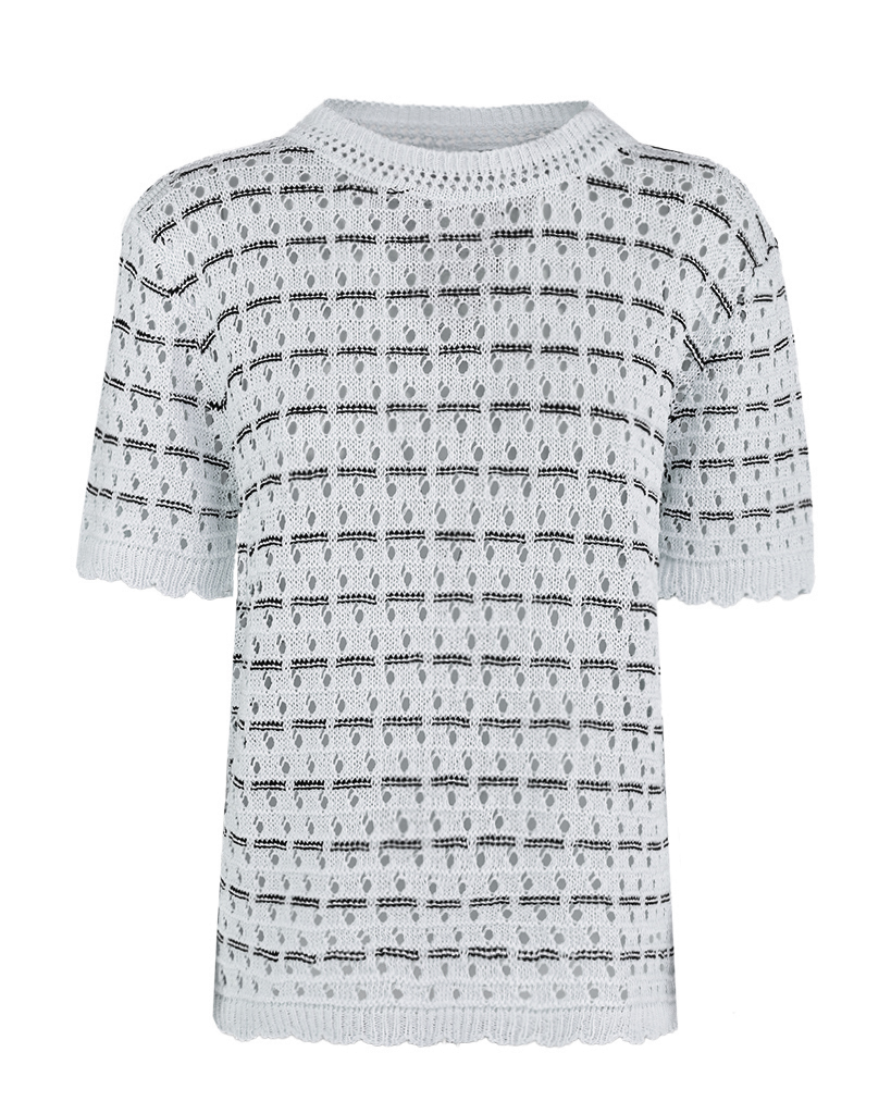 Strick T-Shirt mit Streifen-Muster