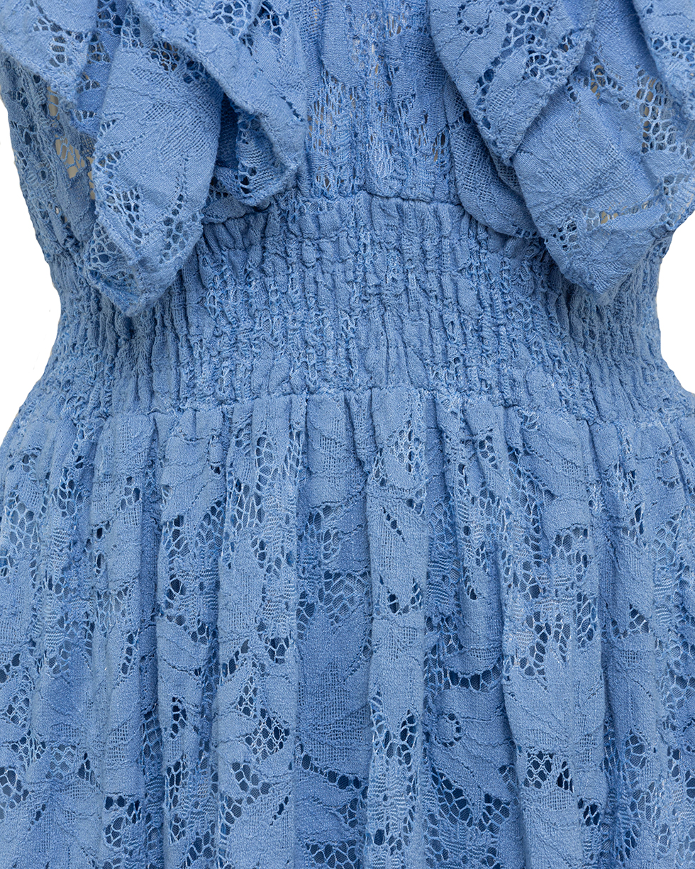 midi Spitzenkleid mit Valance V-Ausschnitt tailliert midi Spitzenkleid mit Valance V-Ausschnitt tailliert