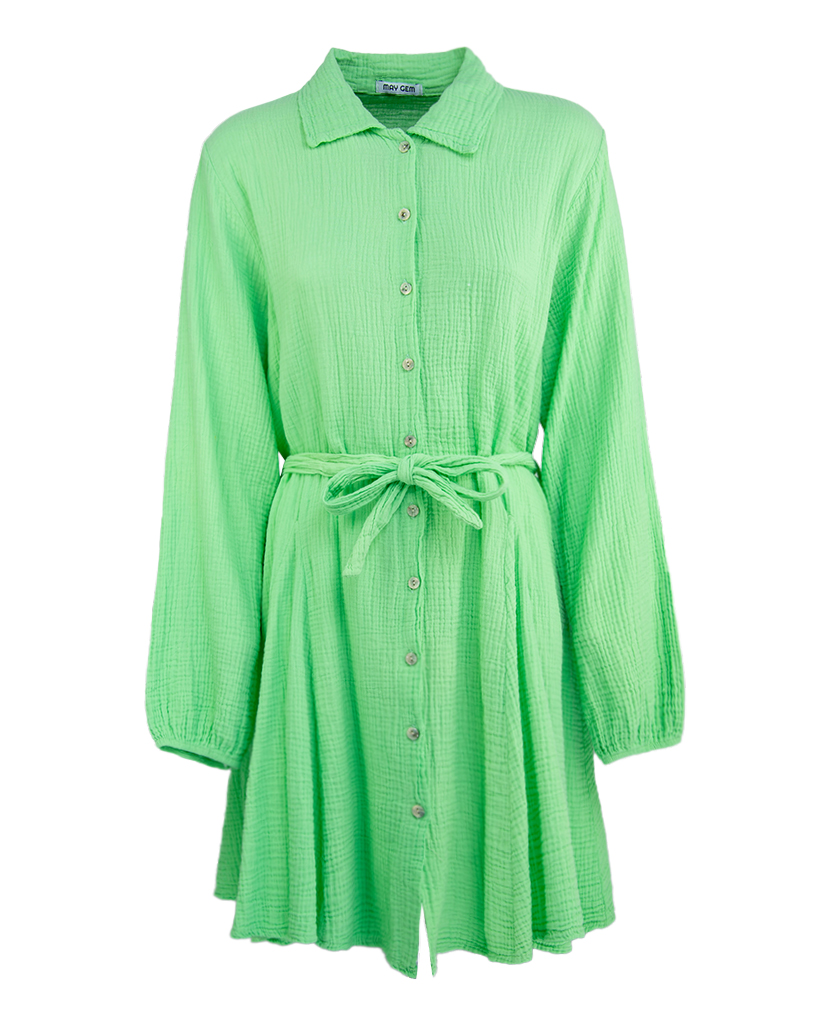 Mousseline Midi Kleid langarm