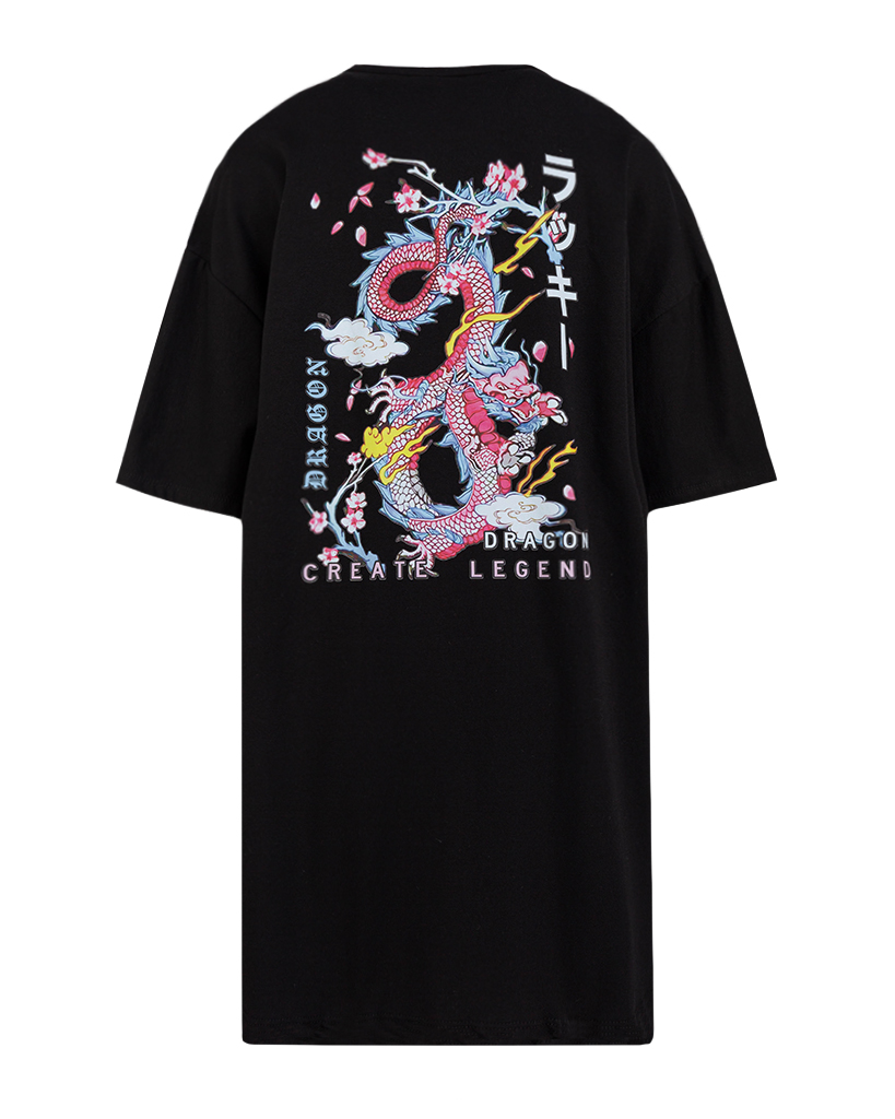 langes T-Shirt mit Print: Drache