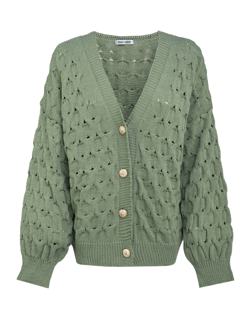 Strickjacke mit Zopfmuster