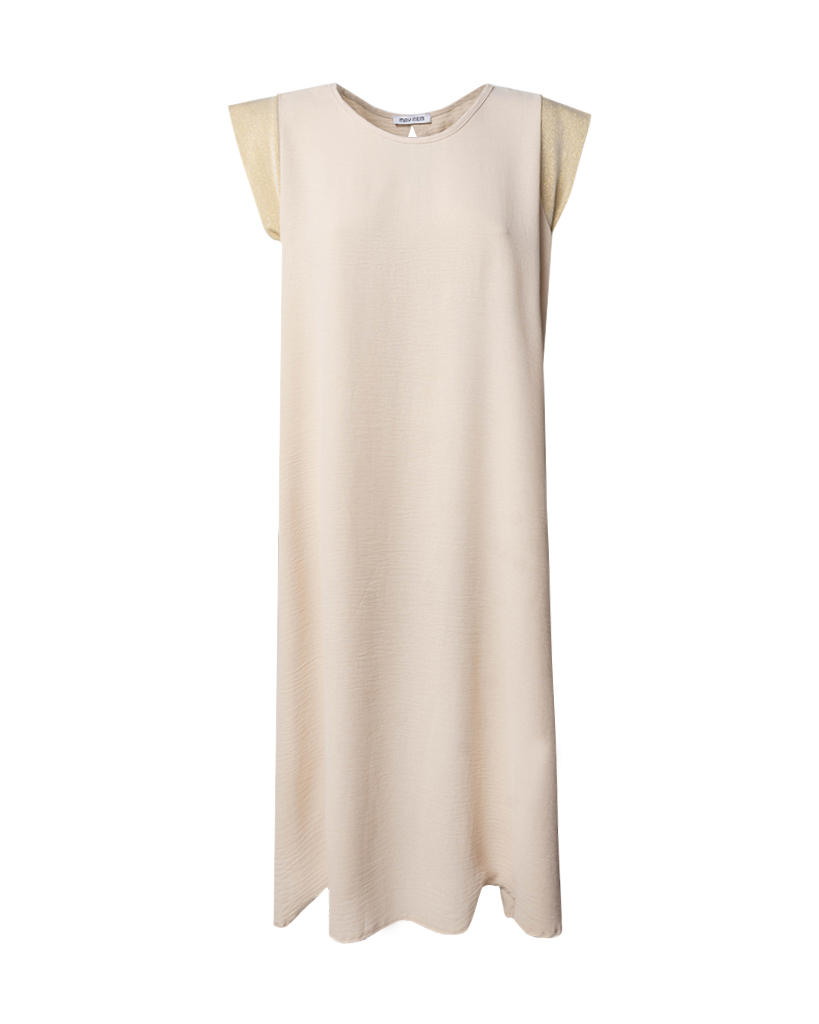 Midi Kleid mit Lurex Ärmeln Midi Kleid mit Lurex Ärmeln