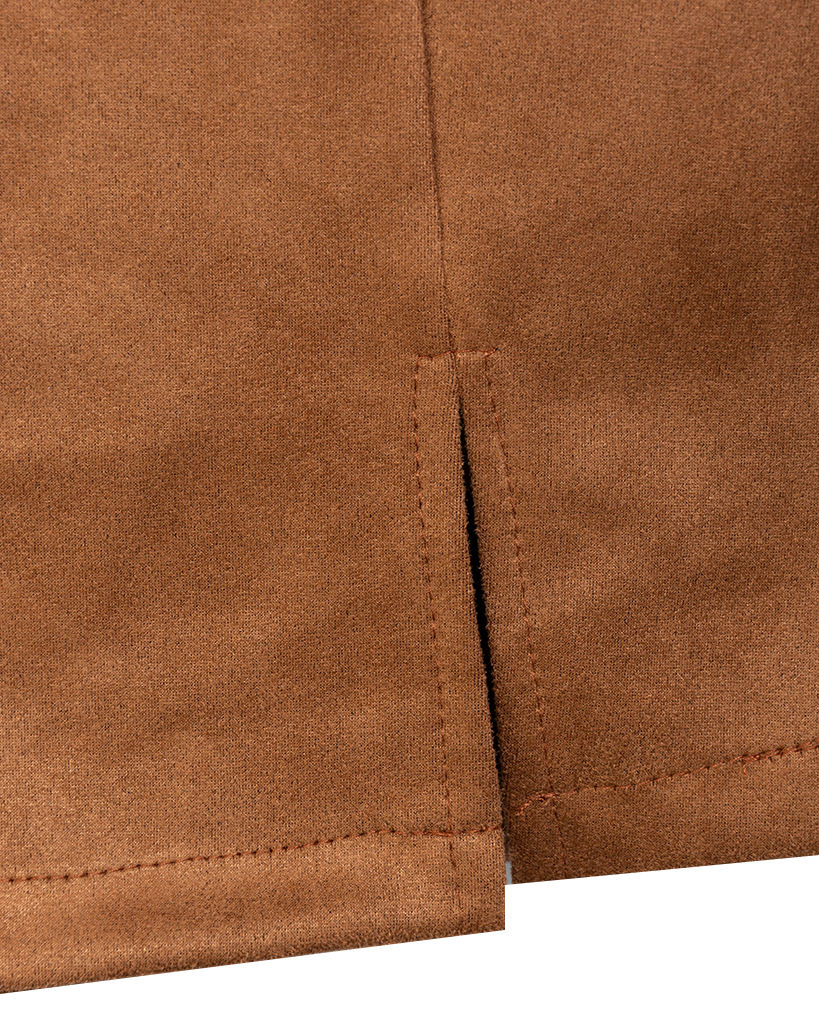 Velour leder Skort mit Schlitz 