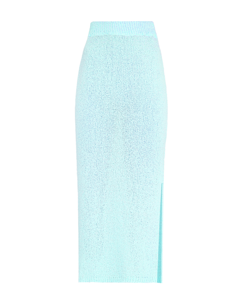 Midi Strick Rock mit Schlitz