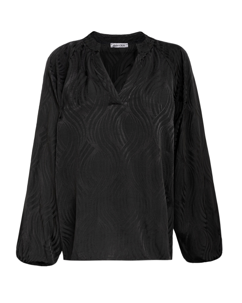 Satin Bluse mit glänzendem Muster Satin Bluse mit glänzendem Muster