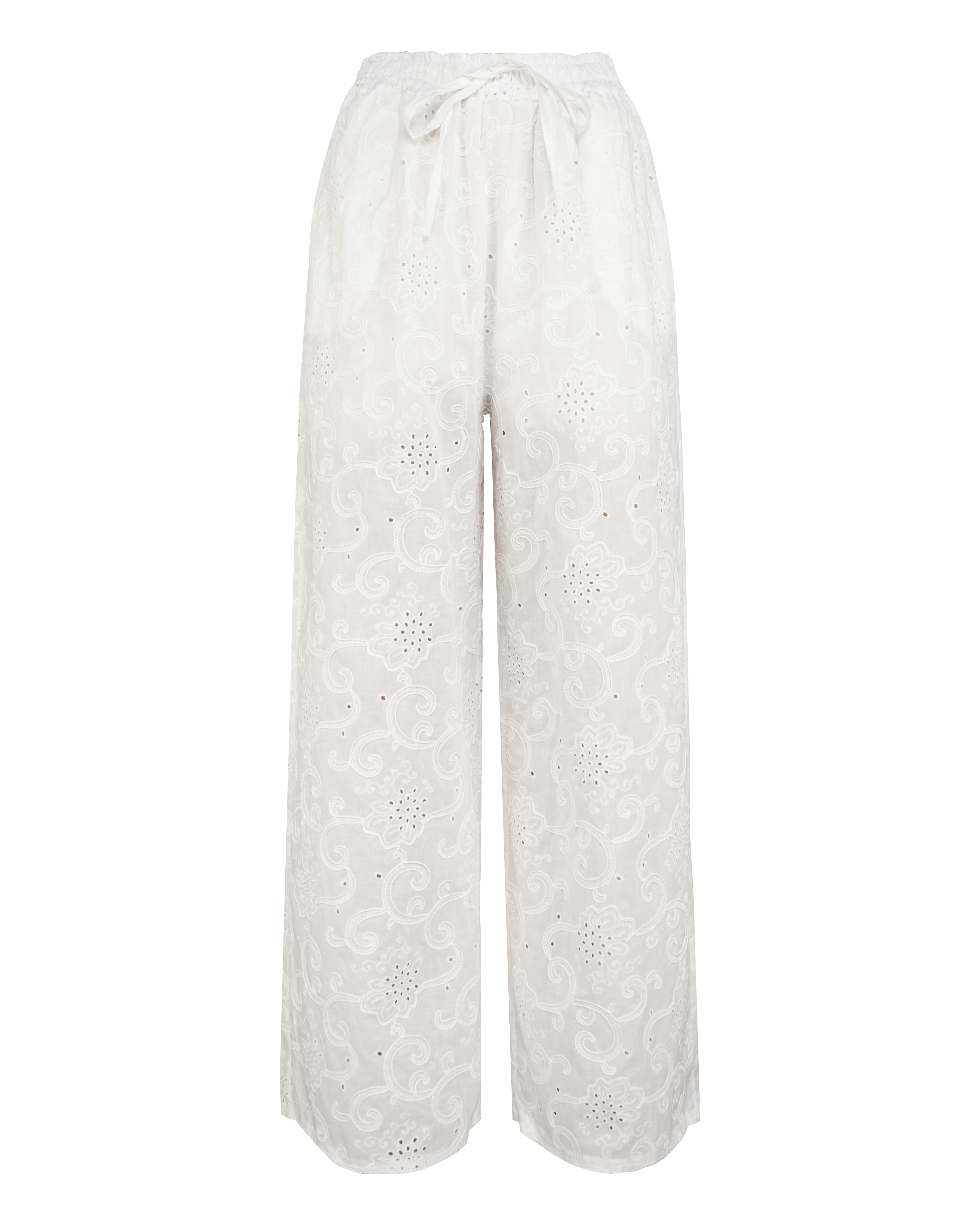 Lochstrickmuster Hose mit elastischem Bund und Taschen Lochstrickmuster Hose mit elastischem Bund und Taschen