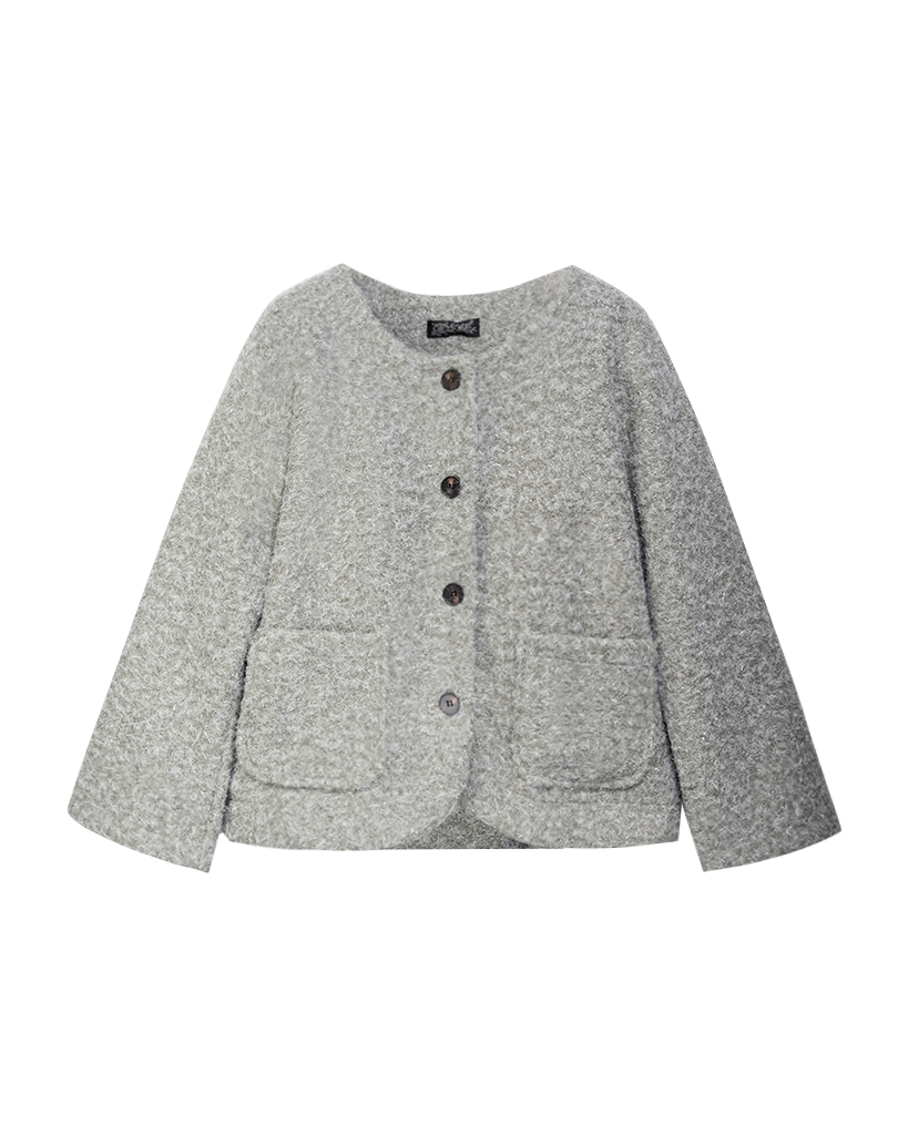 Lurex Strickjacke mit Knöpfe und Fronttasche