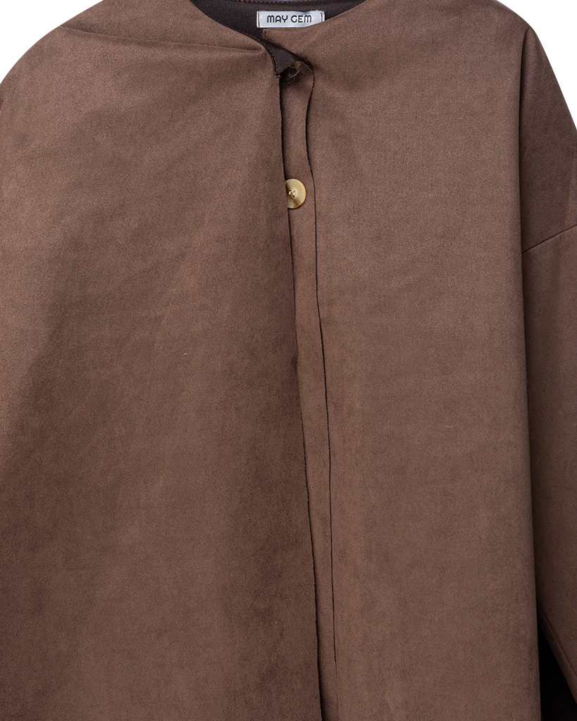 Velour Leder Poncho Jacke Velour Leder Poncho Jacke