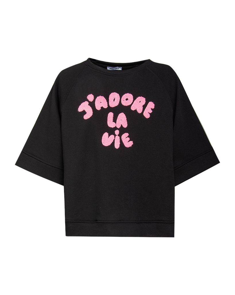 Sweatshirt kurzarm "J'ADORE LA VIE"