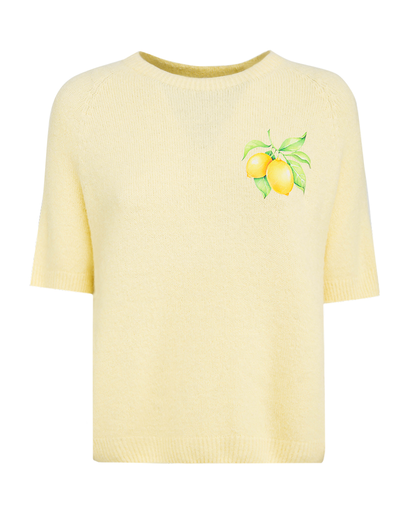 Feinstrick T-Shirt Zitrone