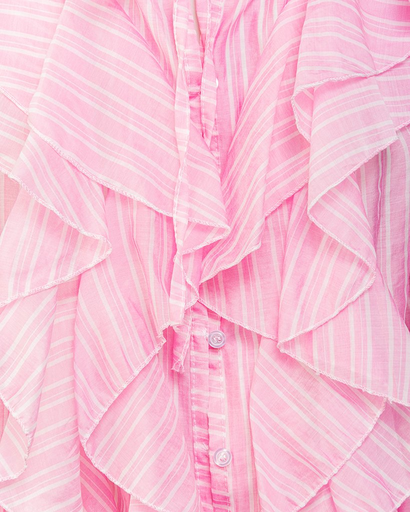 Volant Bluse mit Streifenmuster – Federleicht & Feminin