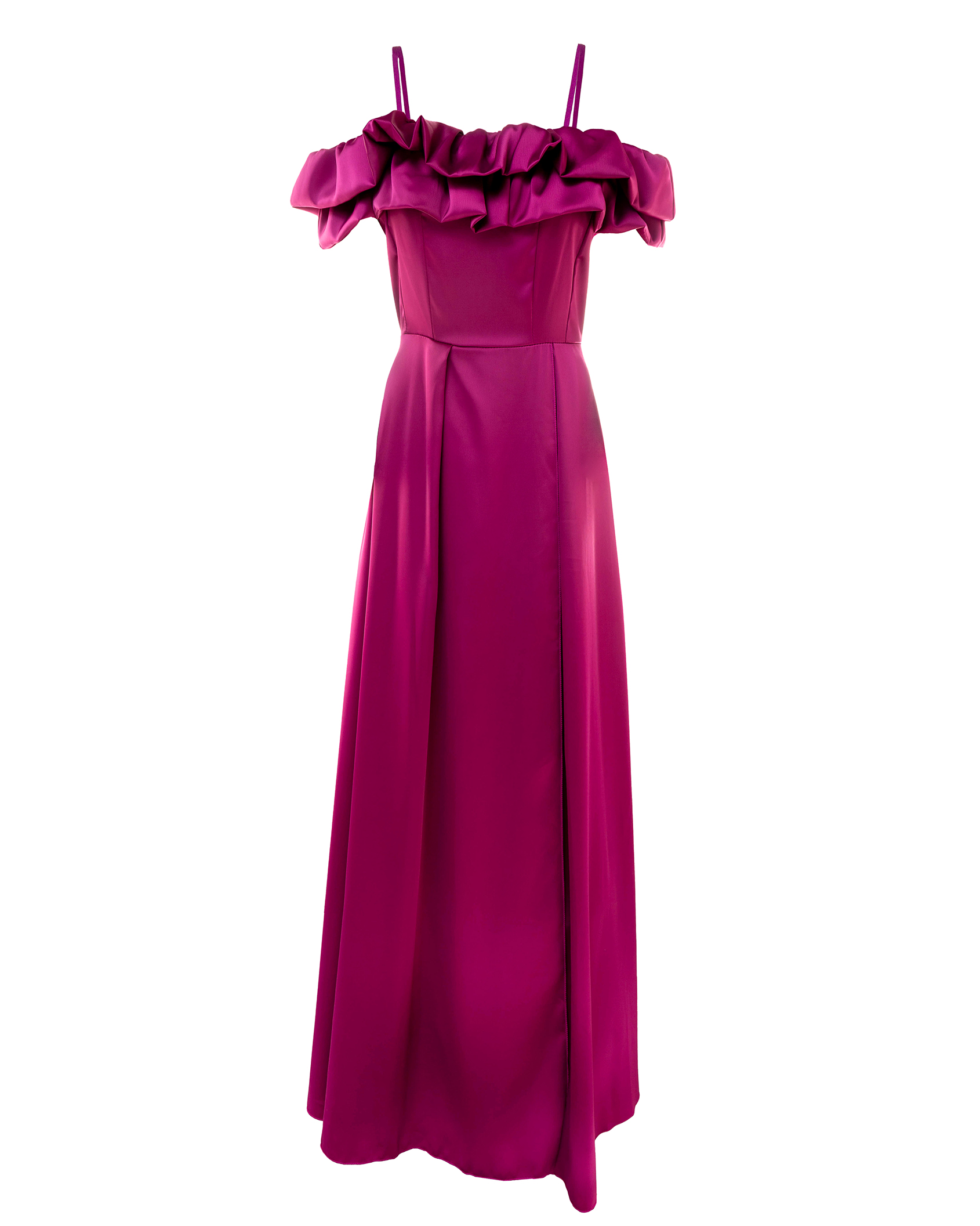 Satin Kleid mit Valance