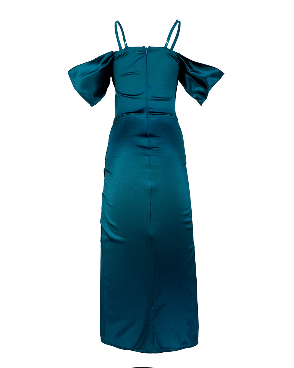Satin Abendkleid mit Wickeloptik Satin Abendkleid mit Wickeloptik
