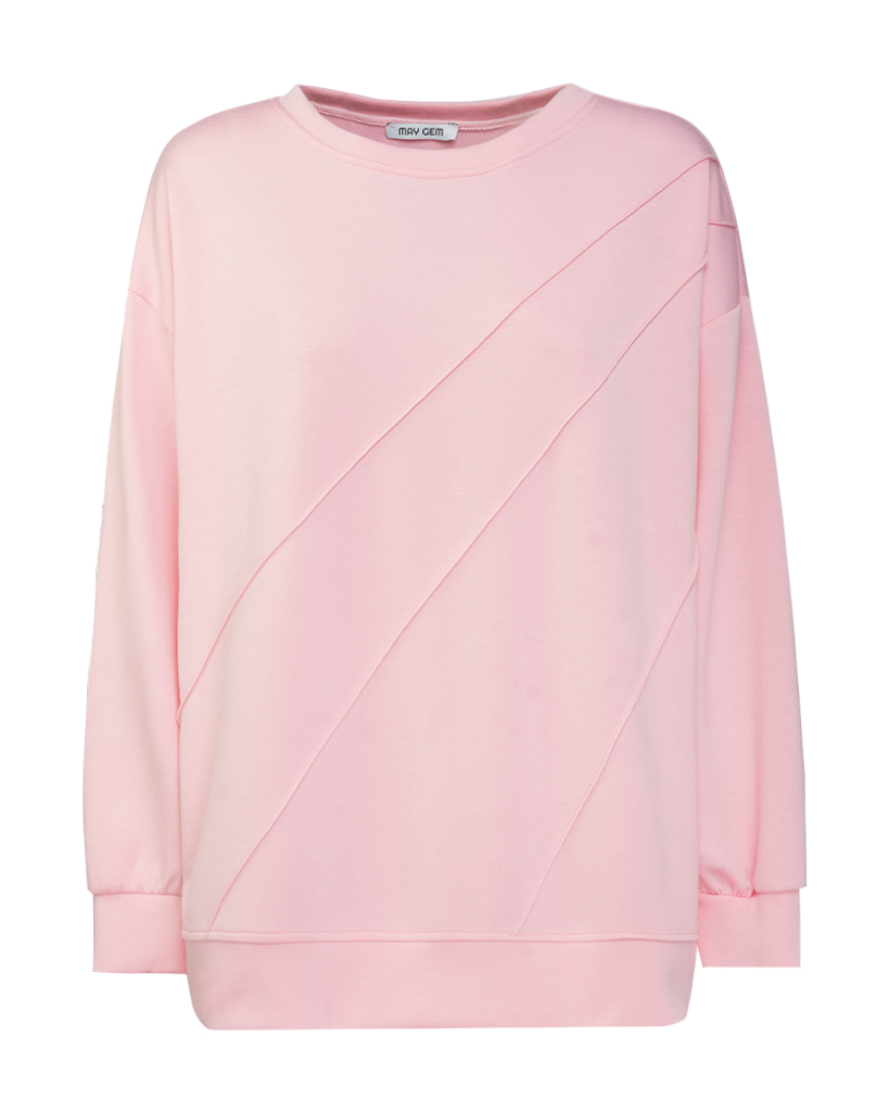 Soft Jersey Pullover mit schräger Biesennaht Soft Jersey Pullover mit schräger Biesennaht