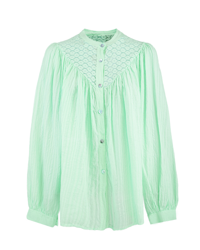 Bluse mit Passe aus Spitze Bluse mit Passe aus Spitze