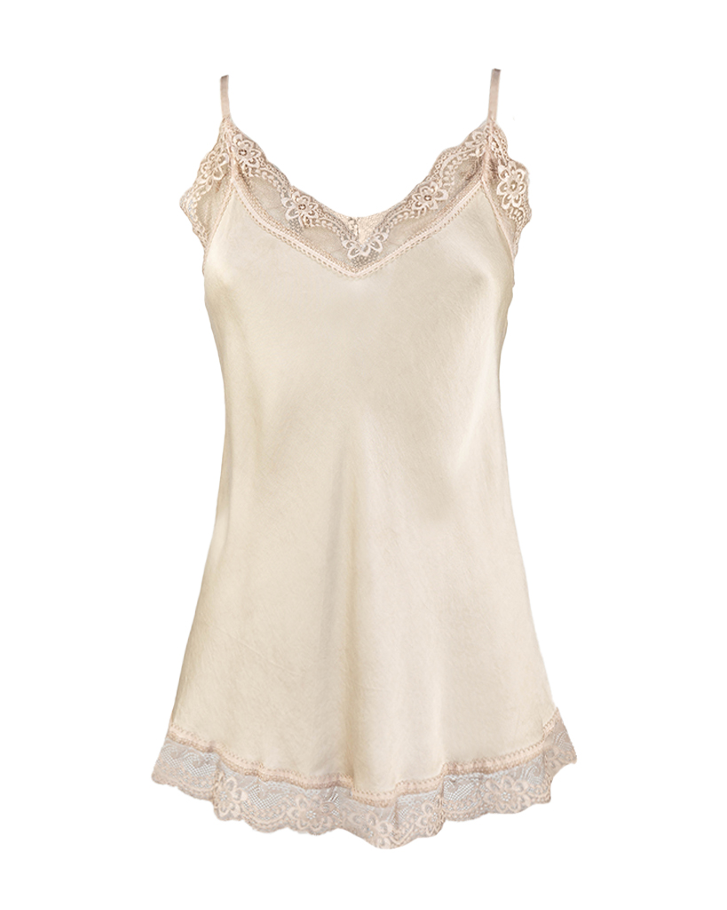 Top mit Spitze und Spaghetti-Trägern Top mit Spitze und Spaghetti-Trägern