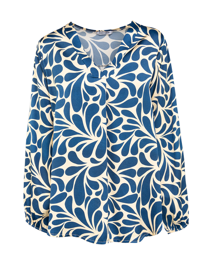 Viskose Bluse mit Print Flower/ Waterdrop