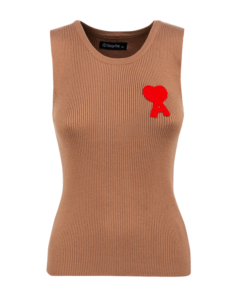 Top mit A-Herz aus Rippstoff Top mit A-Herz aus Rippstoff