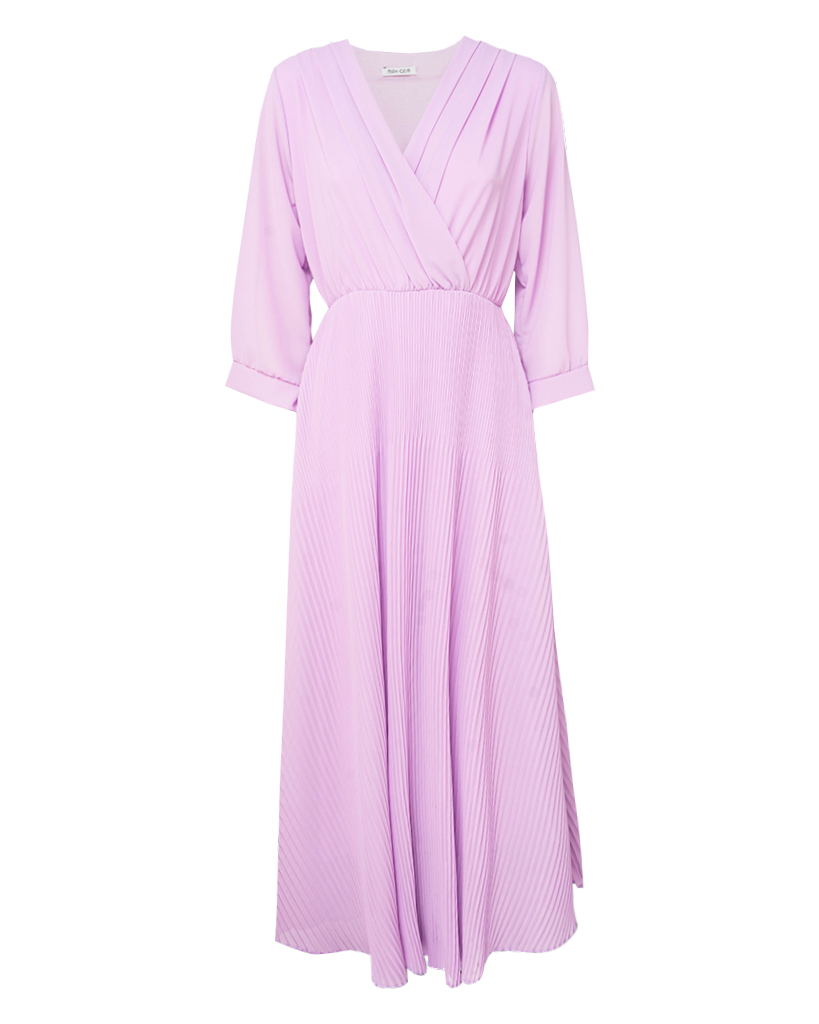 Plissee Kleid mit tiefem Ausschnitt Plissee Kleid mit tiefem Ausschnitt