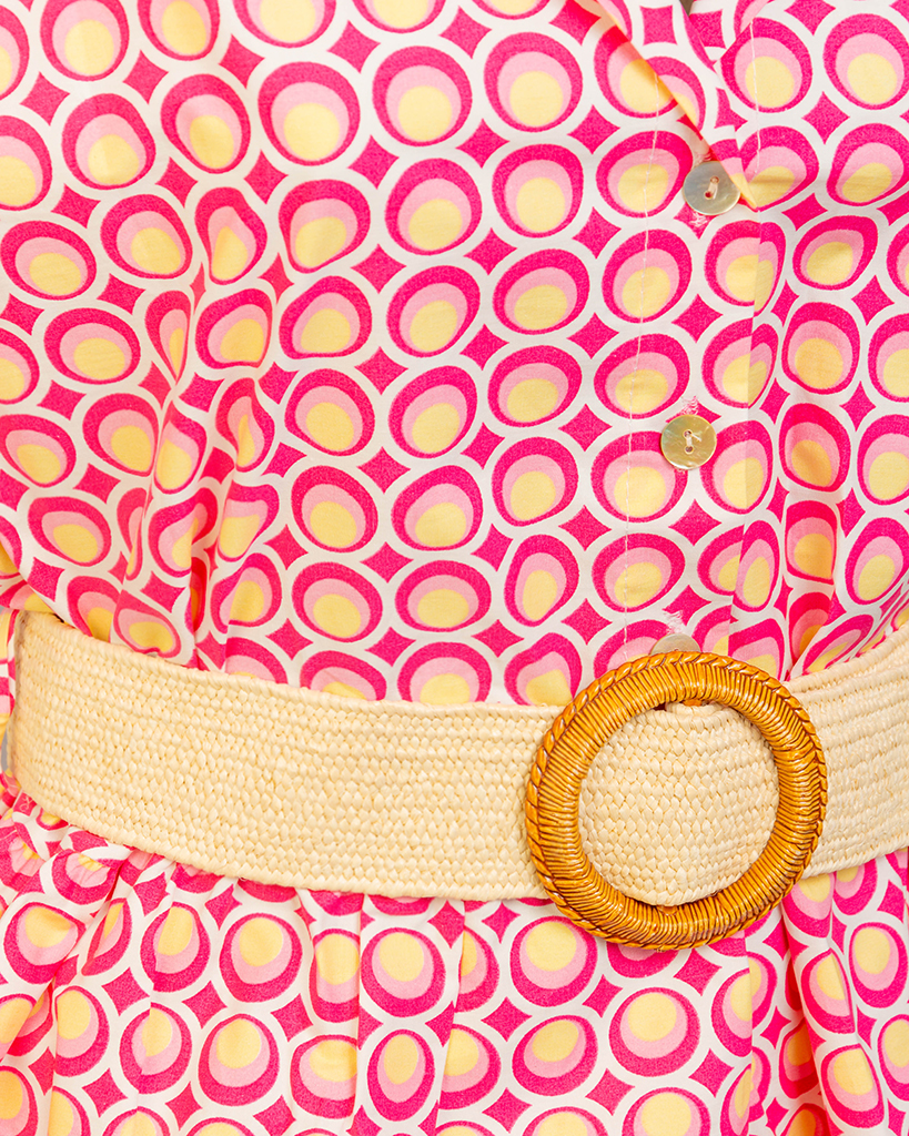 Kleid Bubble-Muster mit Gürtel Kleid Bubble-Muster mit Gürtel