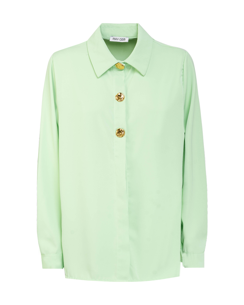 Bluse mit goldenen Knöpfen Bluse mit goldenen Knöpfen