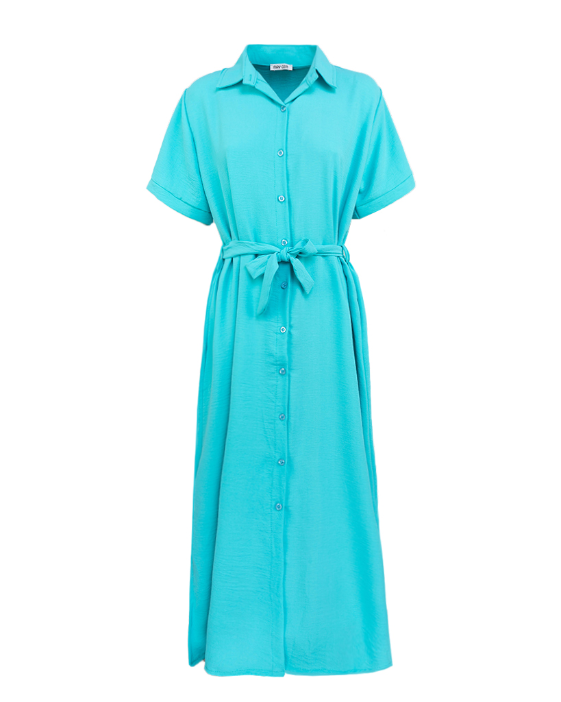 Hailey langes Hemdblusenkleid kurzarm