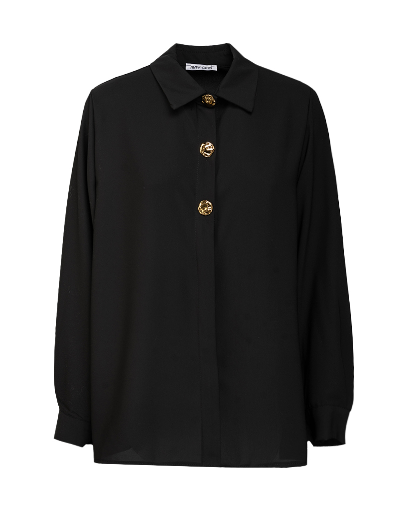 Bluse mit goldenen Knöpfen Bluse mit goldenen Knöpfen