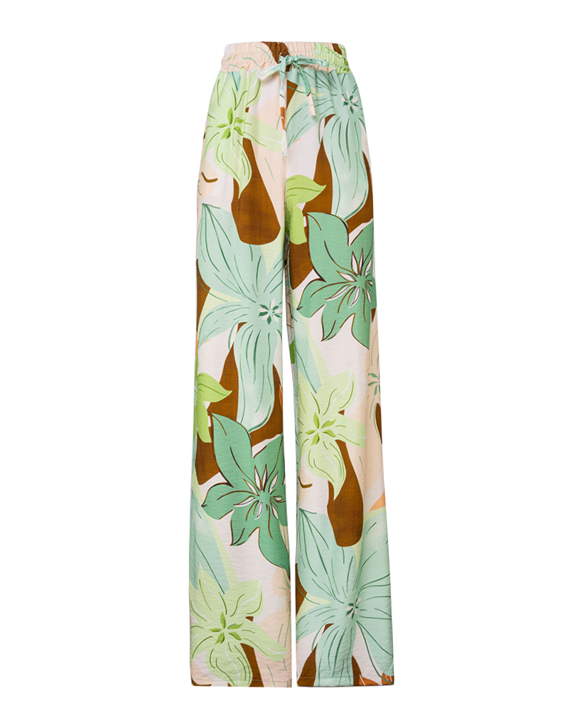 Hose mit großem floralem Print Muster