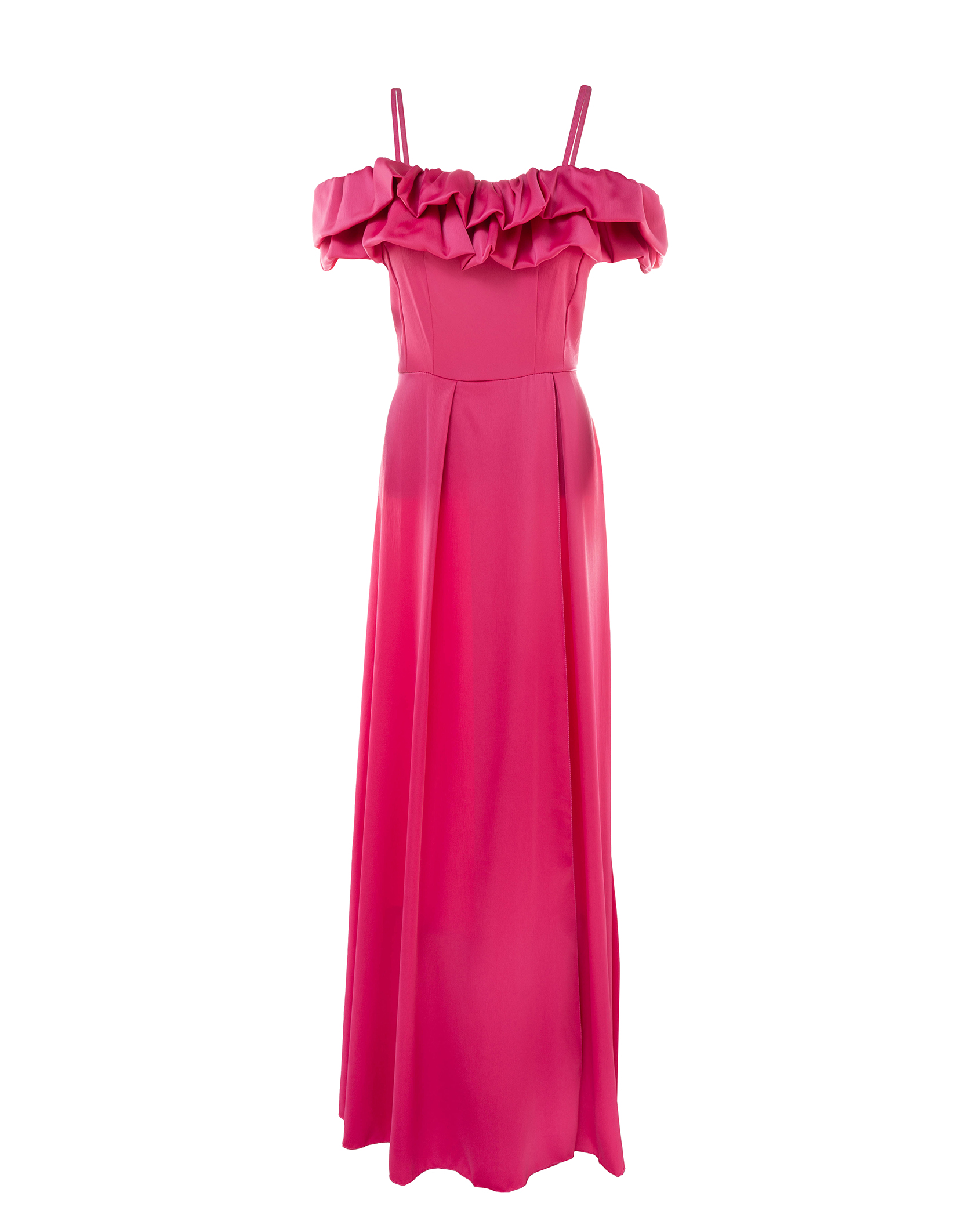 Satin Kleid mit Valance