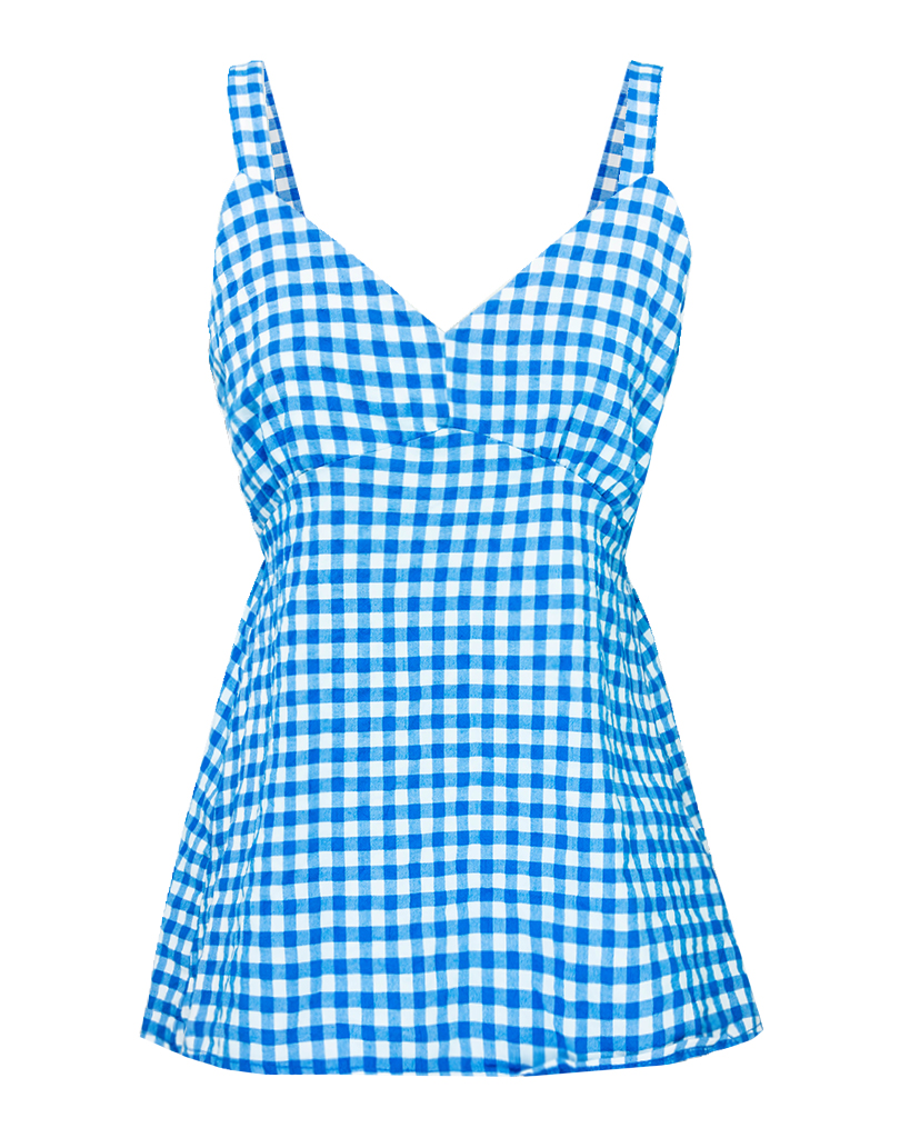 Top mit Karo-Muster und schmalen Trägen Top mit Karo-Muster und schmalen Trägen