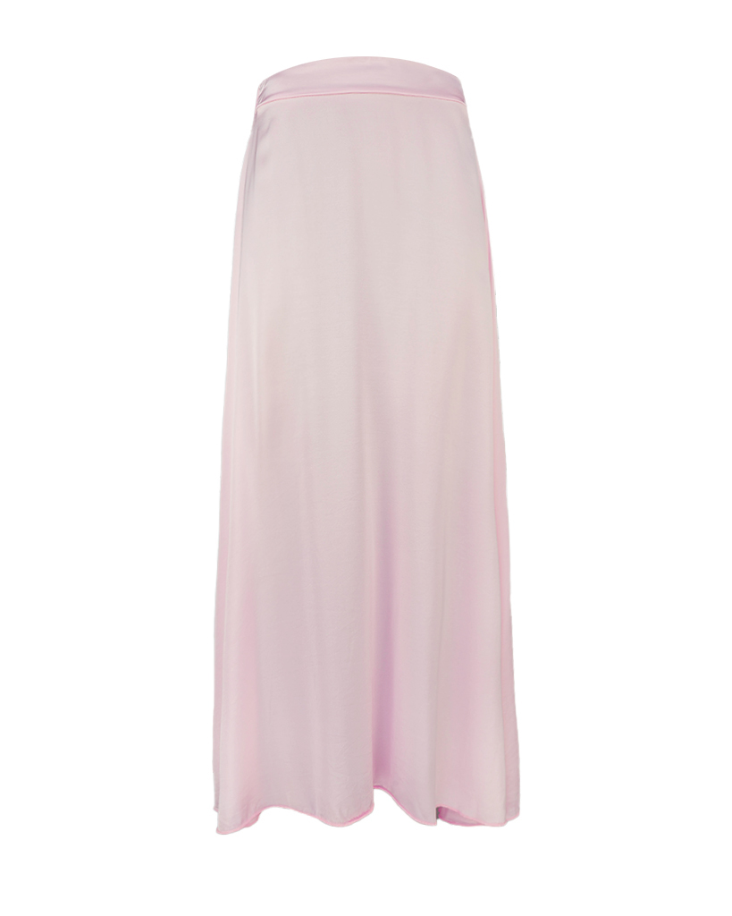 Satin Midi Rock mit Bund