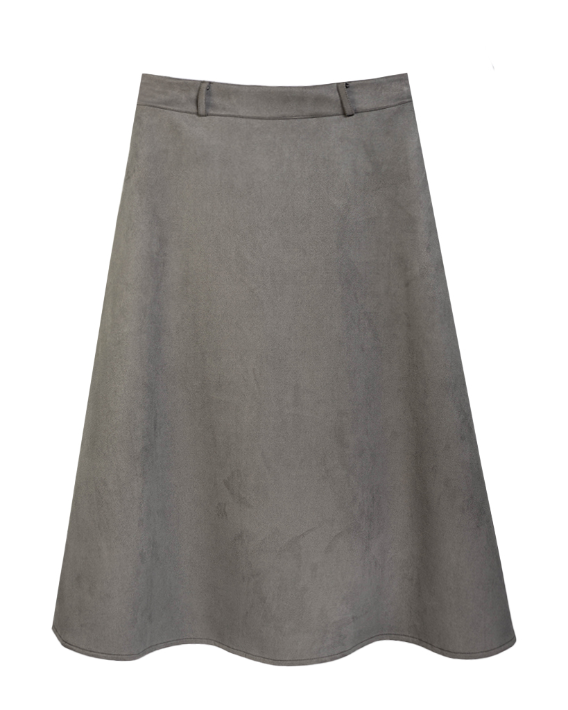 Midi Rock aus velour Leder Midi Rock aus velour Leder